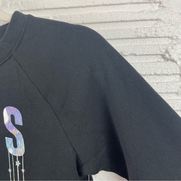 NFL Team Apparel Girls Saints Sweatshirt Black W/Iridescent Logo Tie Waist 7/8 - Picture 6 of 16